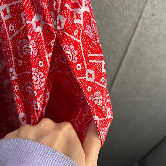 Destination 365 Regular Printed Short-Sleeve Midi Dress Red Abstract Size 1X - Picture 12 of 15